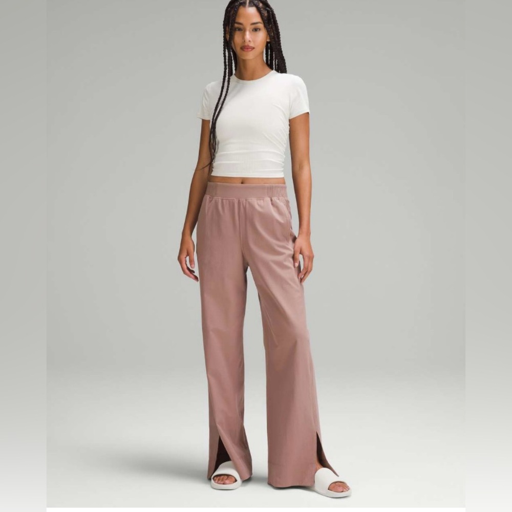 Lululemon Stretch Woven Wide Leg High Rise Pant Twilight Rose XL